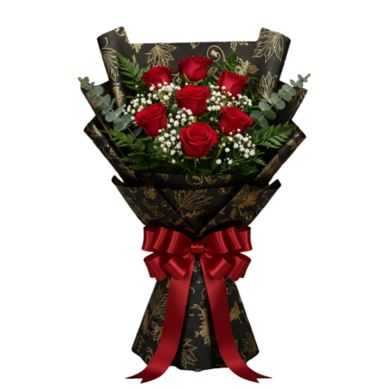 Red Roses – Premium Black & Gold Wrap